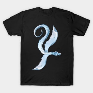 licht blue dragon black T-Shirt